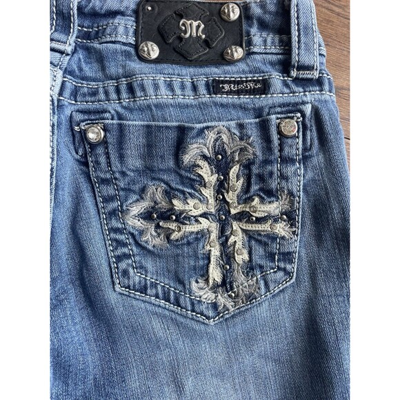 Miss Me Jeans Women’s 28 Bootcut JP5519B Embroidered Cross Bling Pocket JP5519B - Picture 9 of 13
